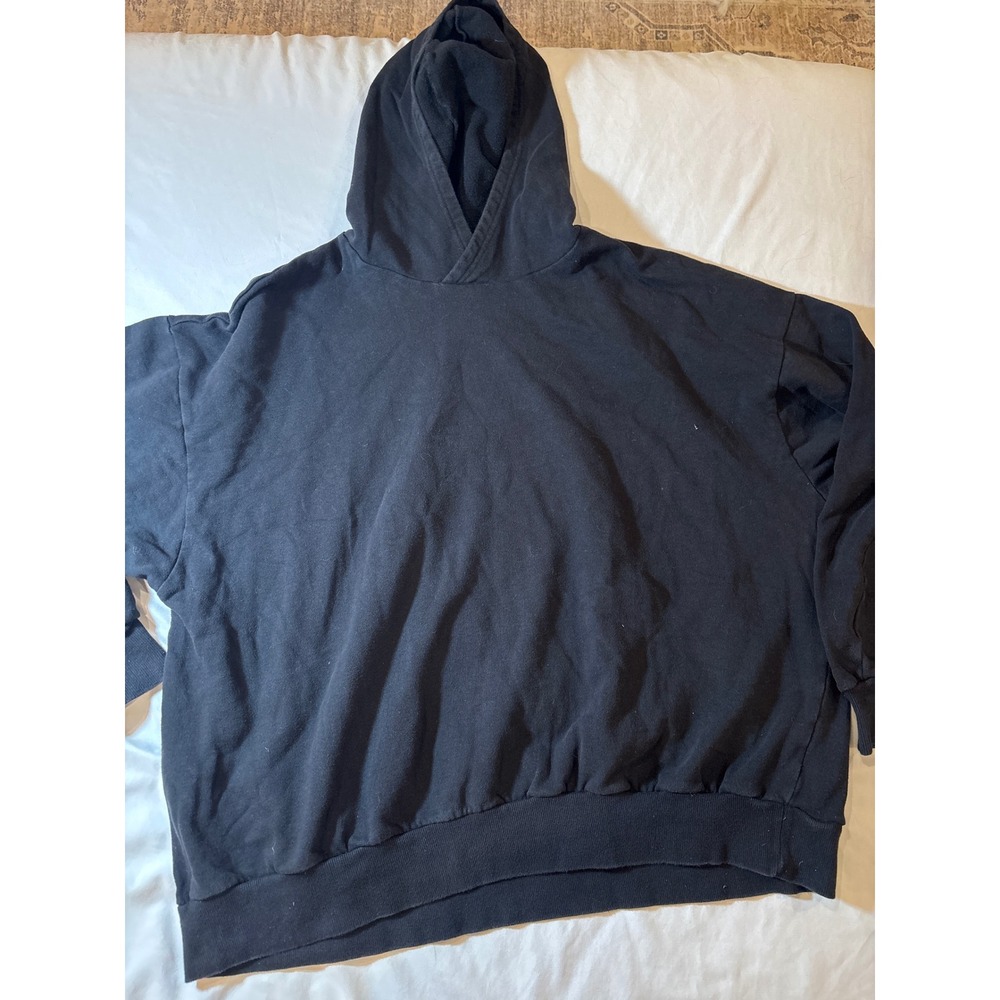 ASOS Womens Oversized Hoodie Black Fleece Lined Crossover Hood Sweatshirt US 16